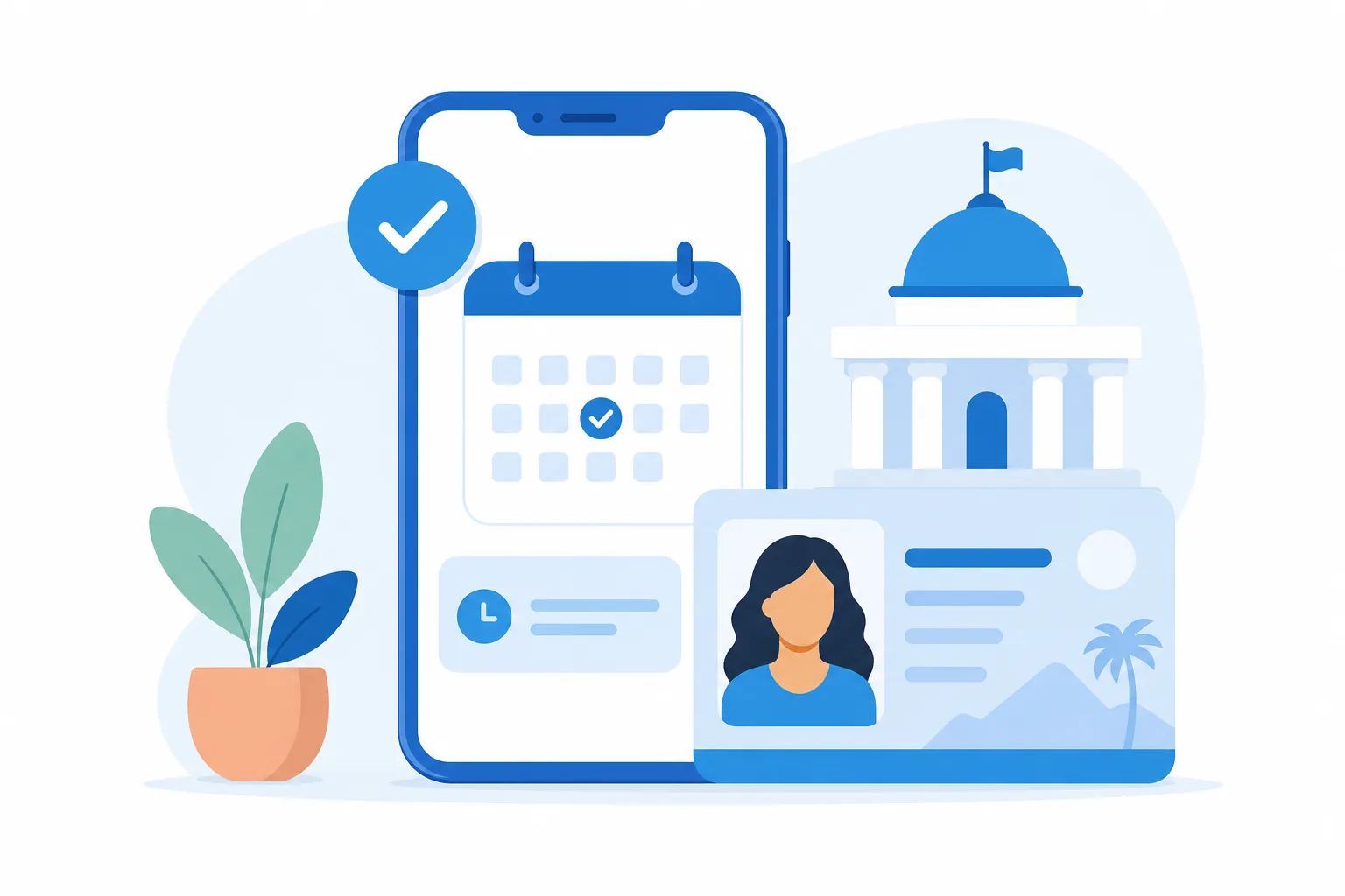Persona agendando una cita del DMV desde el celular para su licencia de conducir