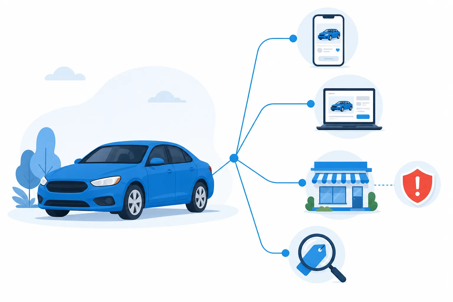 Comparación de plataformas para comprar y vender carros usados en Estados Unidos