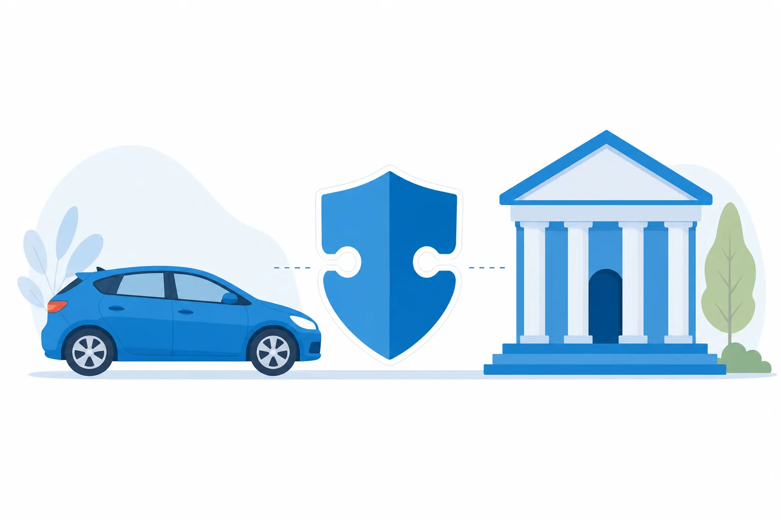 Ilustración del GAP insurance cubriendo la brecha entre la deuda del carro y el valor que paga la aseguranza