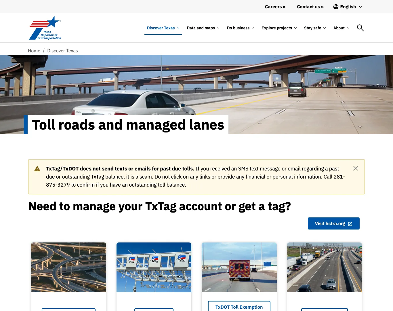 Página oficial de peajes y TxTag de Texas (txdot.gov)